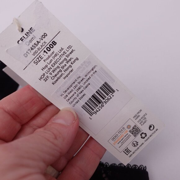 NEW Dorina Celine Demi Bra Non Padded Lace Underwire Bra Size 44B Black - Picture 4 of 5